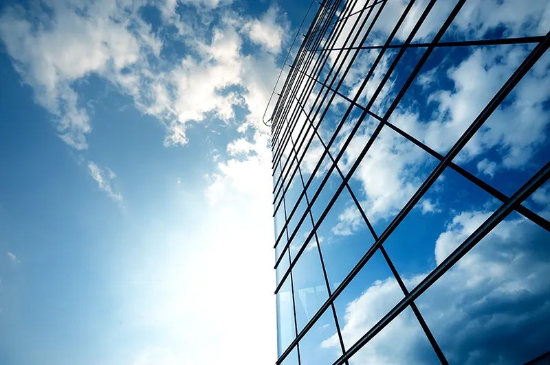 tall building against blue sky